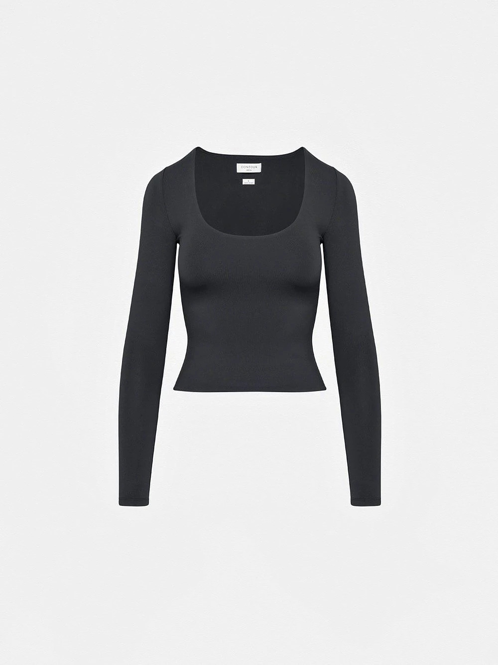 Aritzia Babaton Contour Long Sleeve Scoop Neck Top in Black Size Small- only wor
